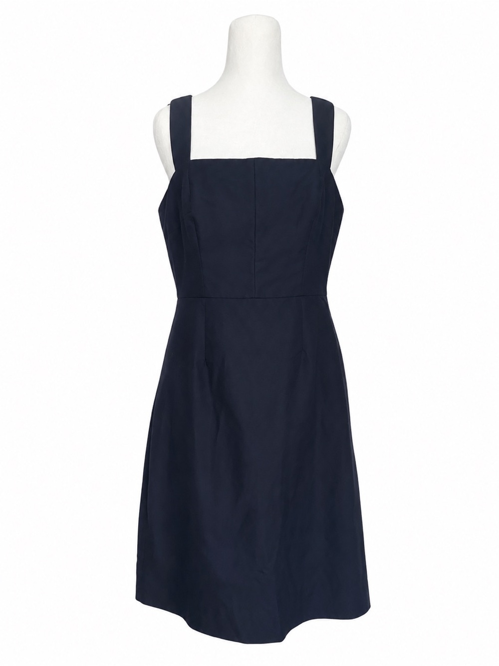 J. Crew Marie Dress Navy Blue Cotton Cady Square Neck Sheath Womens Size 10